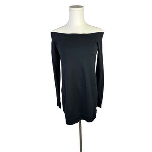 Daily Ritual dress tunic women’s XS black off shoulder long sleeve sweatshirt